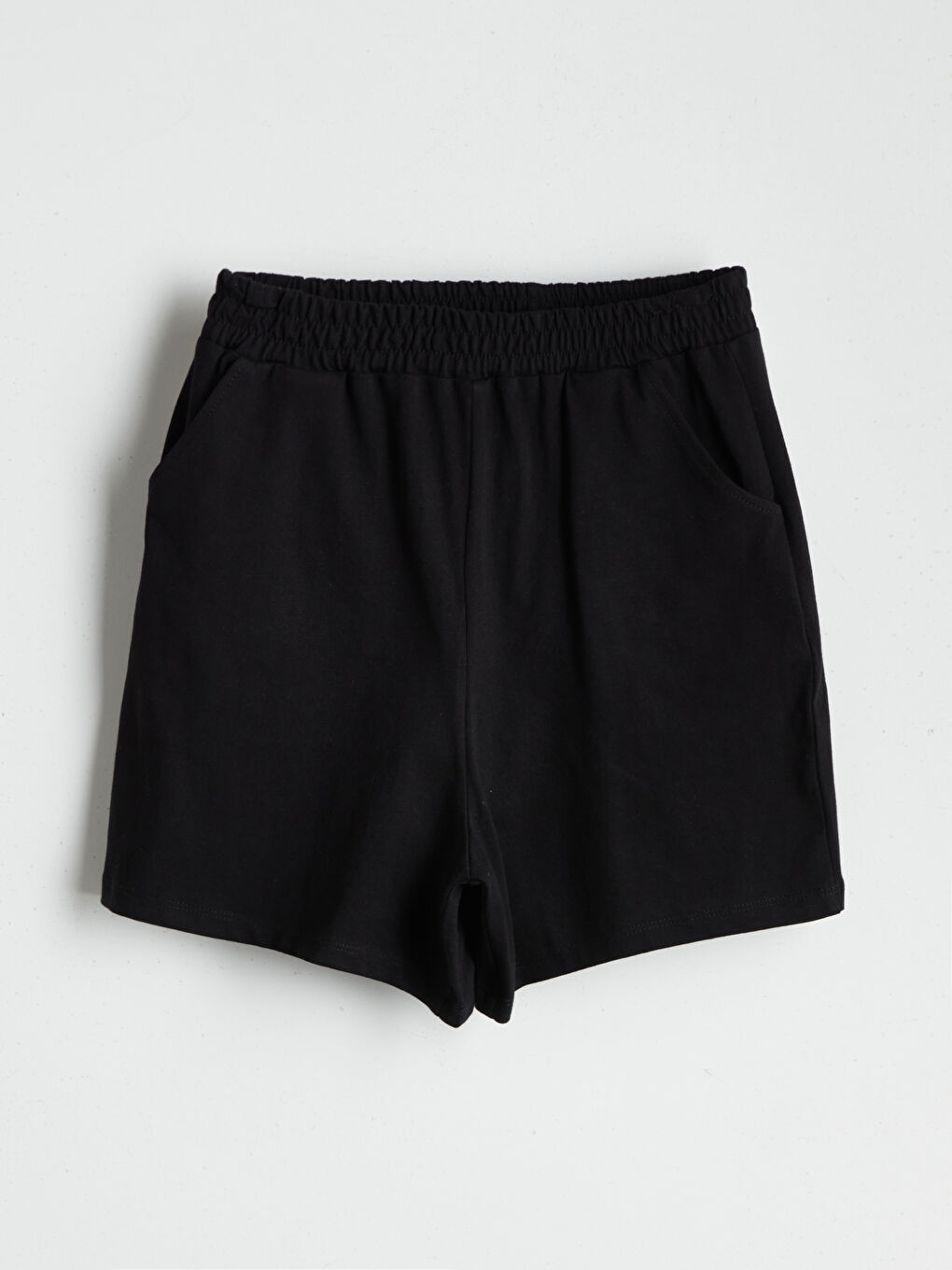 Gri Beli Lastikli Kız Çocuk Şort