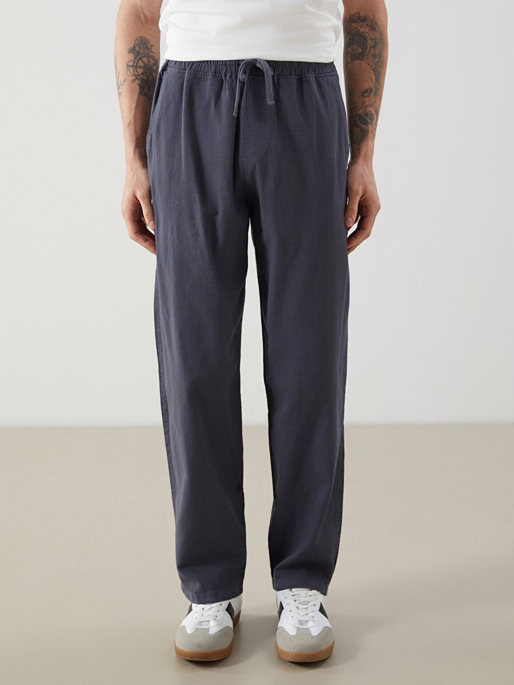 XSIDE Pantalone za Muškarce Opuštenog Kroja Izgled Lana -S5FC75Z8-Z40