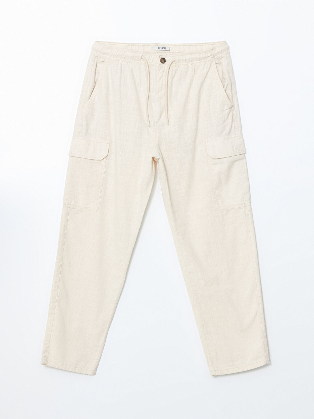 Relaxed Fit Linen Look Men's Trousers -S5FC76Z8-FT0