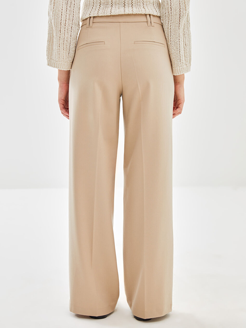 Slim Fit Wide Leg Women's Trousers -S5FC80Z8-FGB