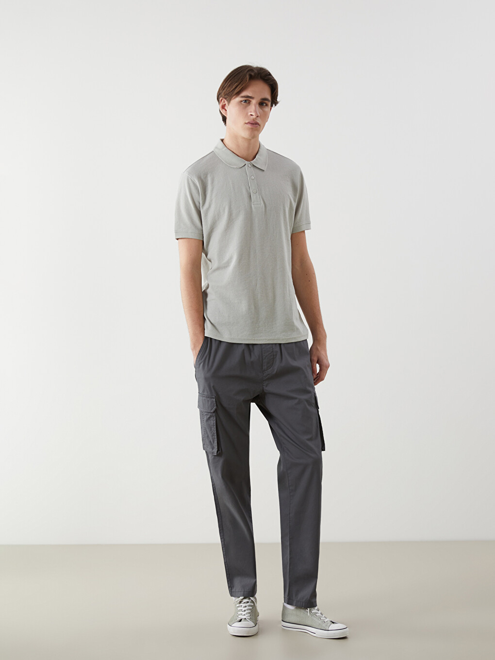 Loose Fit Poplin Men's Cargo Trousers