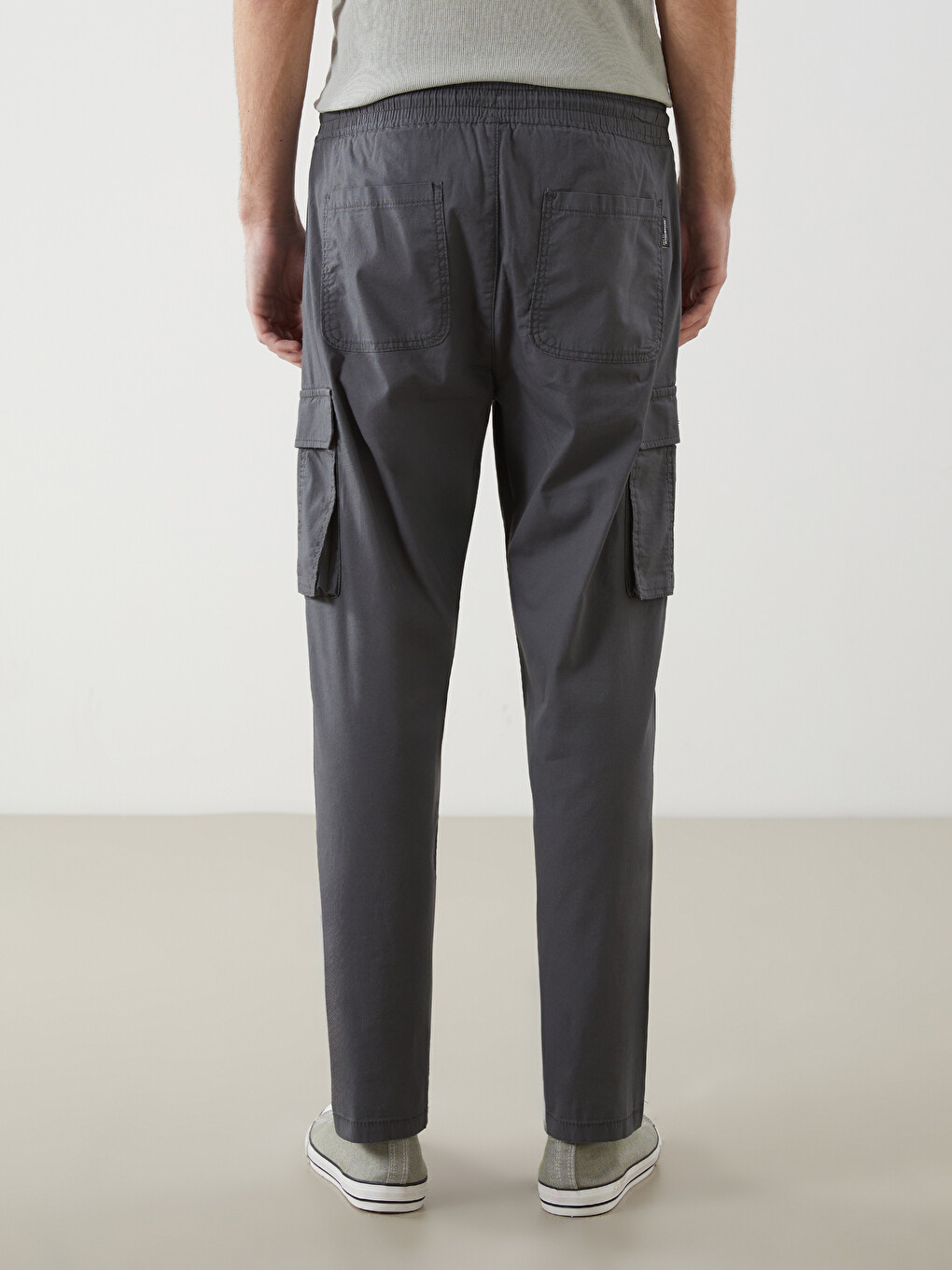 Loose Fit Poplin Men's Cargo Trousers-3