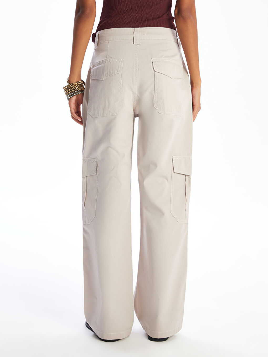 LC Waikiki Standard Fit Gabardine Women's Cargo Trousers -S5FC88Z8-FKQ