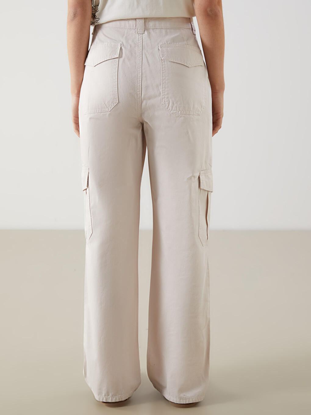 Standard Fit Gabardine Women's Cargo Trousers-3
