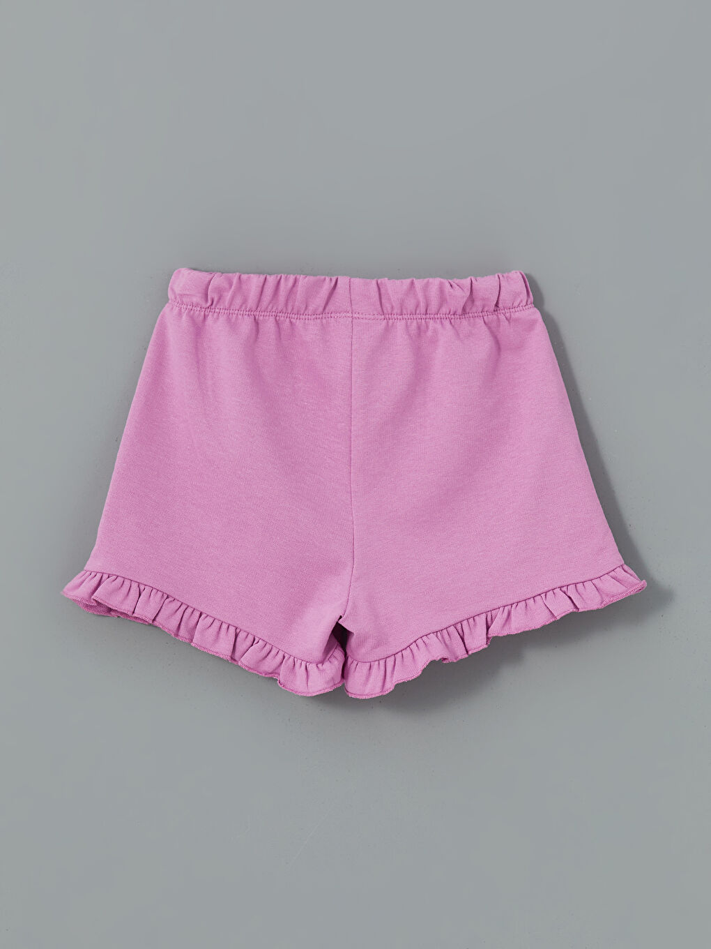 LCW Kids Mor Beli Lastikli Fırfırlı Kız Çocuk Şort - 1