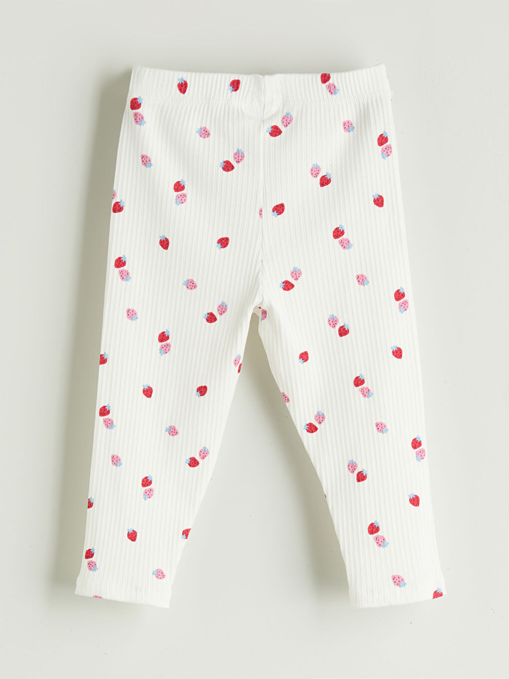 Ekru Kalp Desenli Kız Çocuk Tayt-1