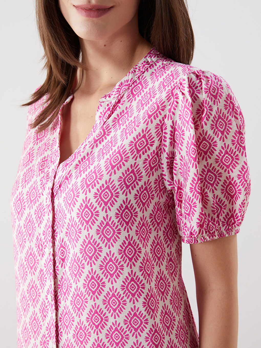 LCW Comfort Woman FUCHSIA Shirt Dress -S5FD64Z8-LRC