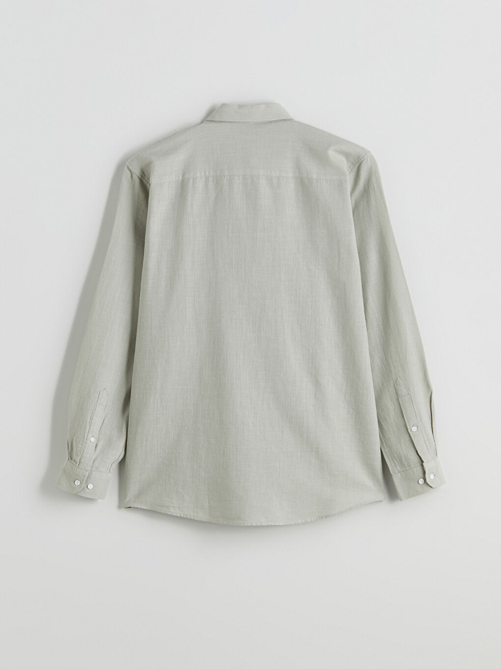 Yeşil Slim Fit Uzun Kollu Armürlü Erkek Gömlek-5