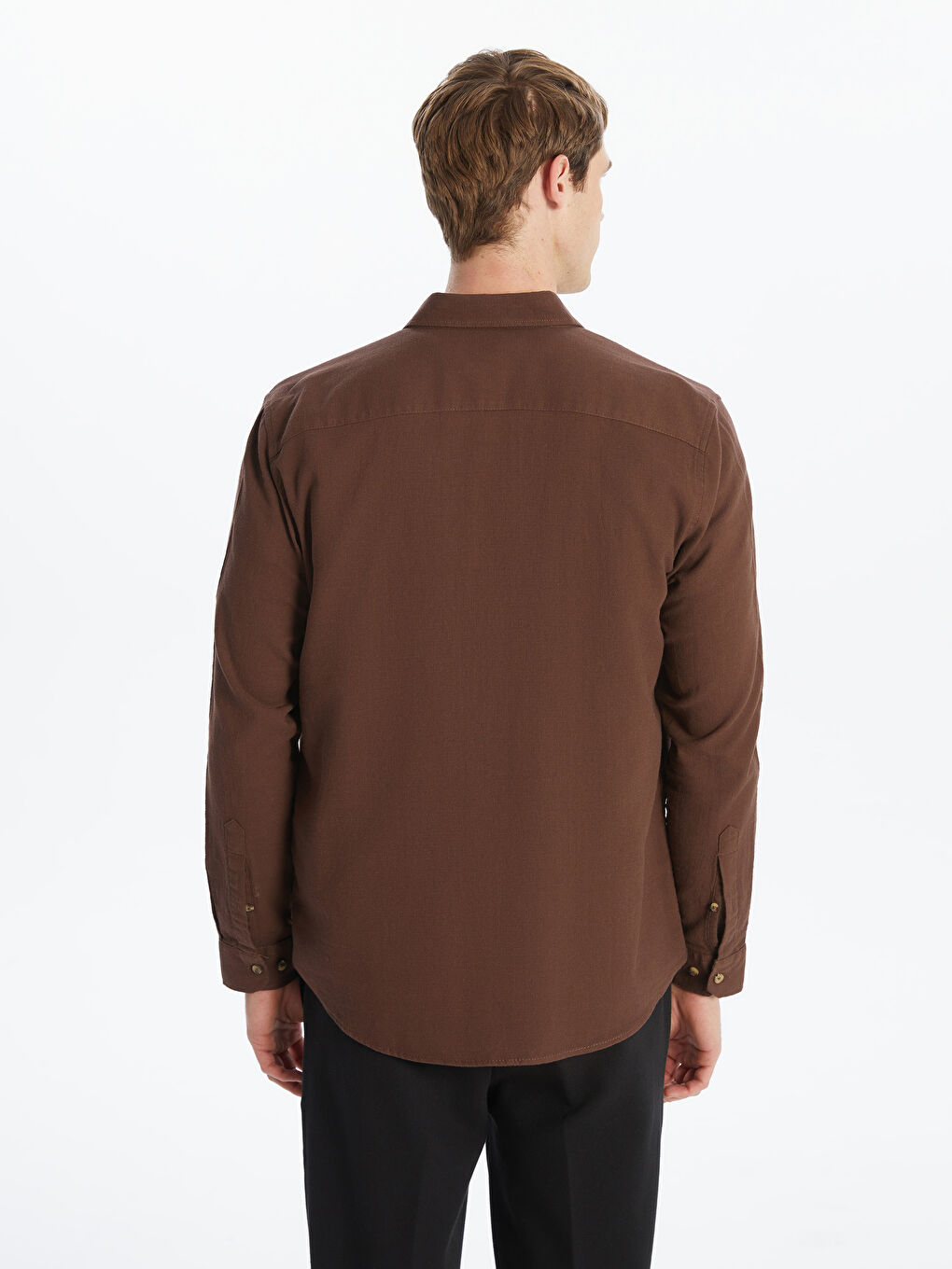 LCW Vision Slim Fit Long Sleeve Dobby Men's Shirt -S5FD87Z8-YHF
