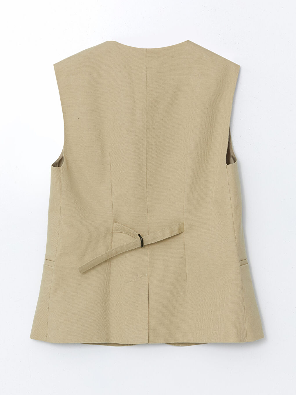 V-Neck Linen Blend Women’S Classic Vest -S5FE01Z8-D1N