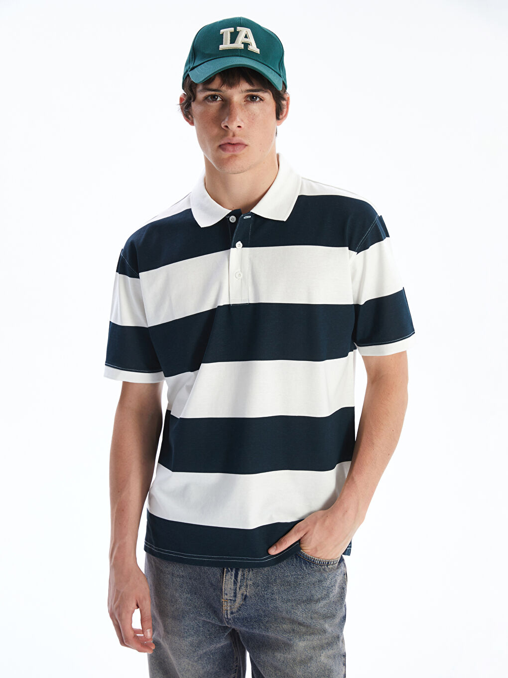 Polo Neck Men's T-Shirt -S5FE12Z8-LSJ