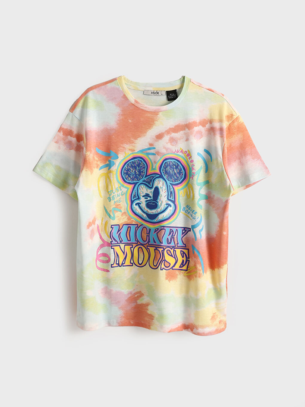 Crew Neck Mickey Mouse Printed Women's T-Shirt -S5FE16Z8-FEW