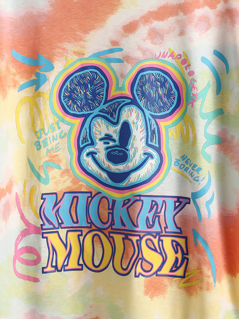 Crew Neck Mickey Mouse Printed Women's T-Shirt -S5FE16Z8-FEW