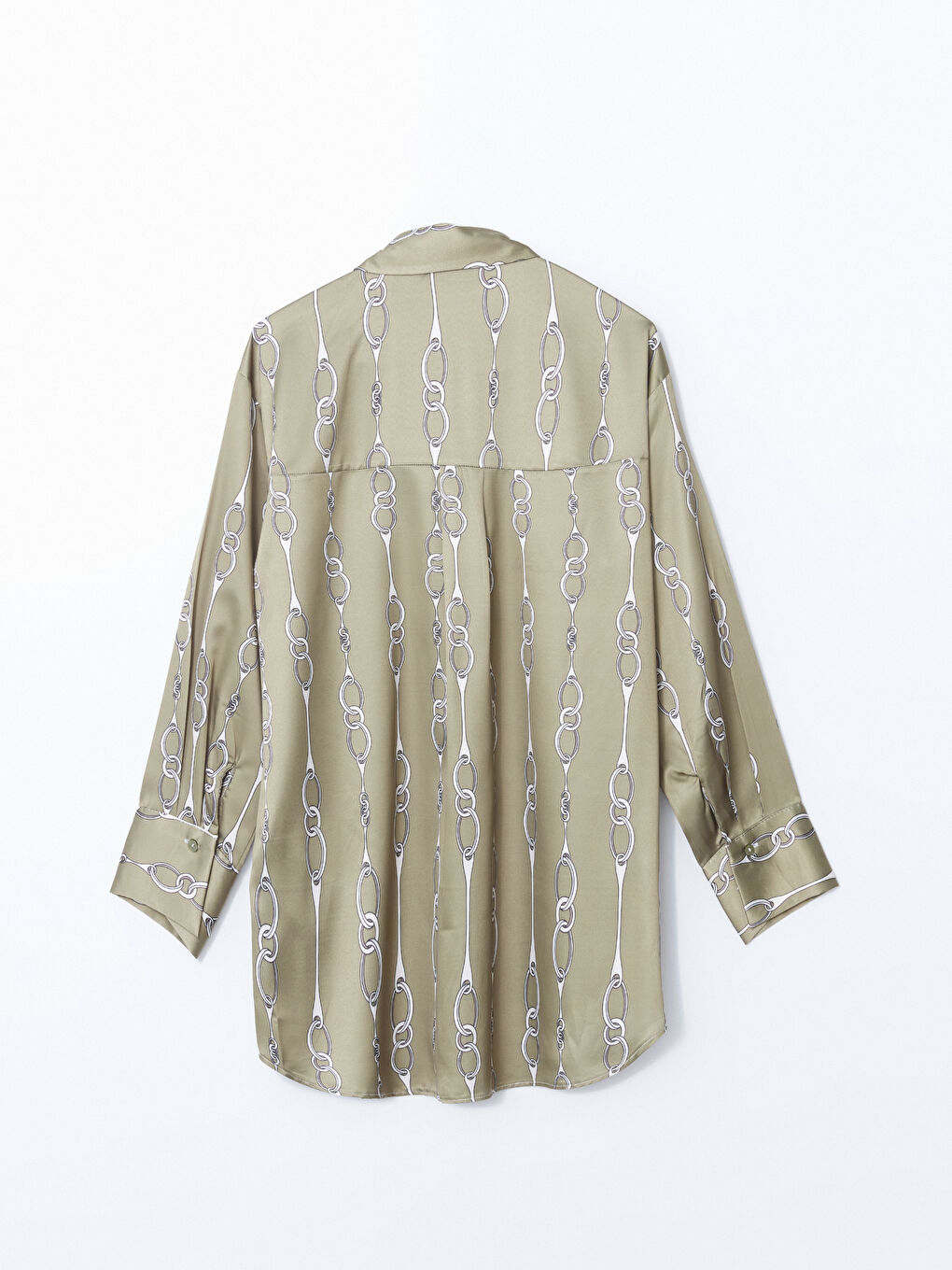 LCW Modest Patterned Satin Women's Shirt Tunic -S5FE21Z8-LRR