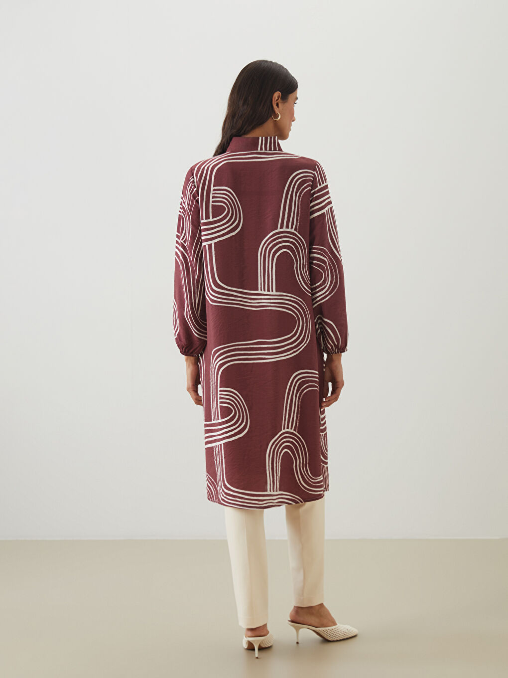 LCW Modest Patterned Women's Shirt Tunic -S5FE23Z8-LQY
