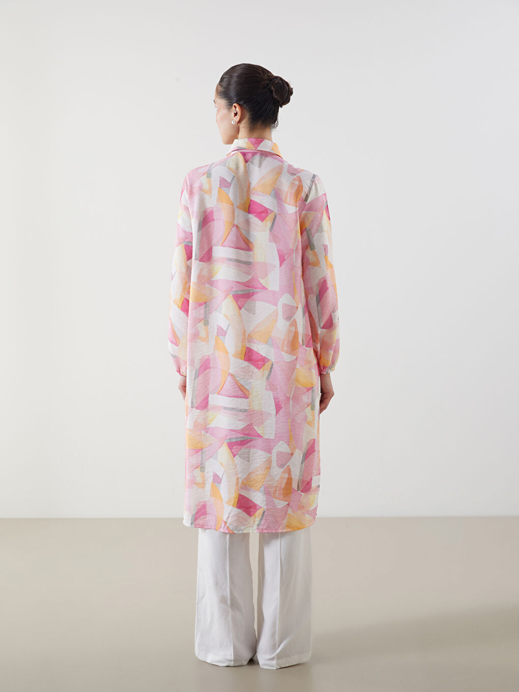 LCW Modest Patterned Women's Shirt Tunic -S5FE23Z8-LT4