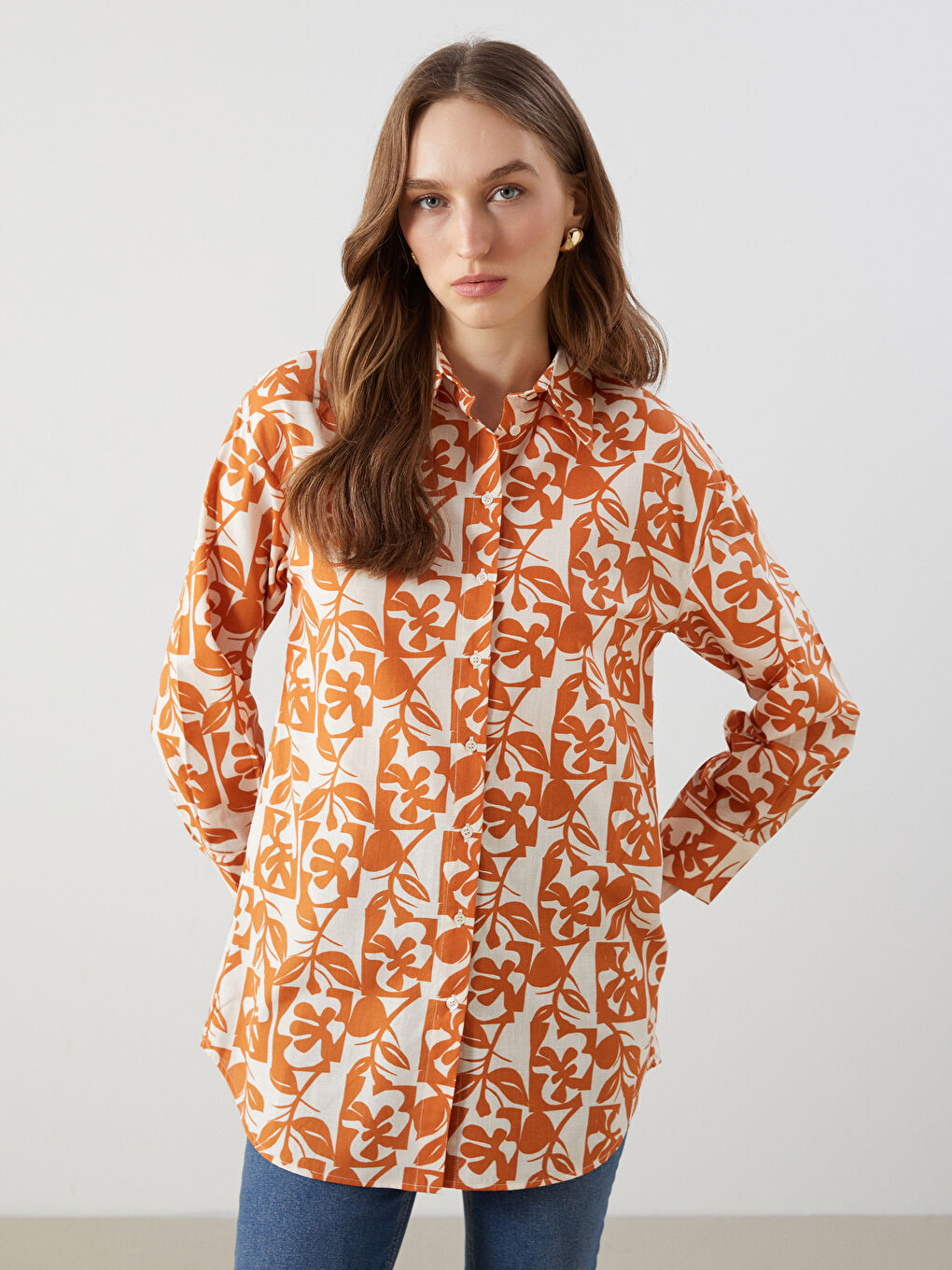 Tunique Chemise Pour Femmes Surdimensionnée À Motifs