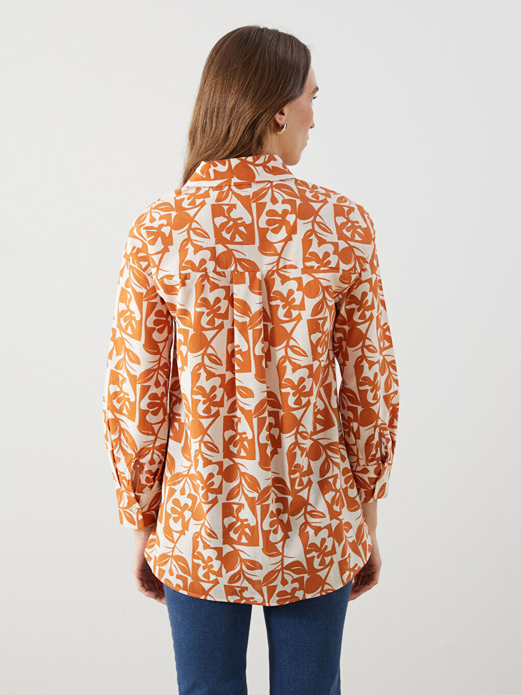 Tunique Chemise Pour Femmes Surdimensionnée À Motifs-3