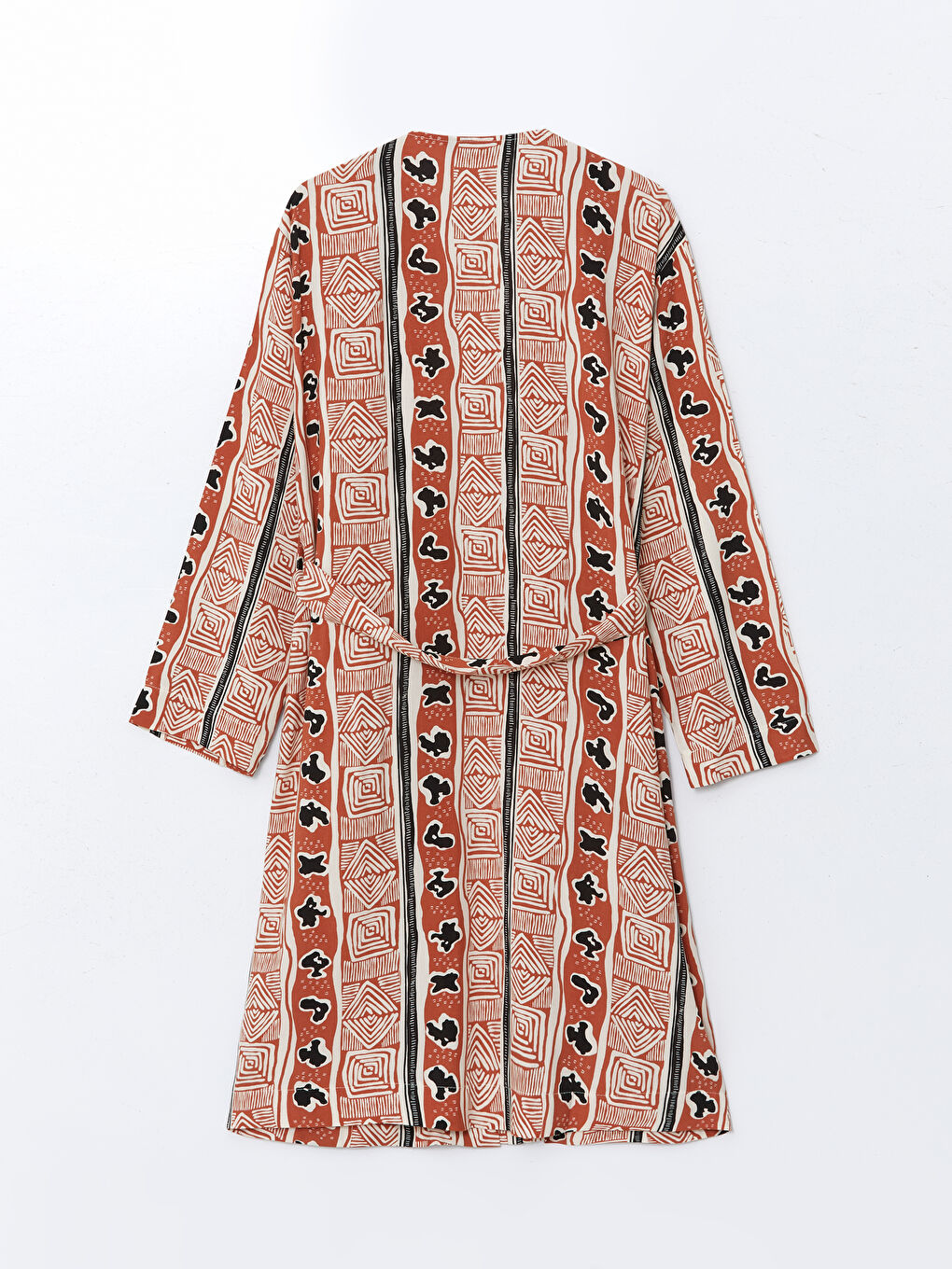Shawl Collar Patterned Oversize Women's Kimono -S5FE34Z8-LSR
