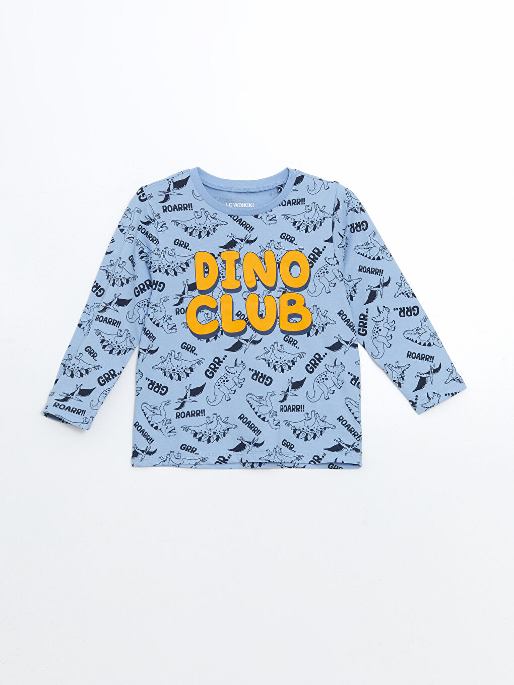 Mavi Dinozor Baskılı Erkek Çocuk Pijama Üst
