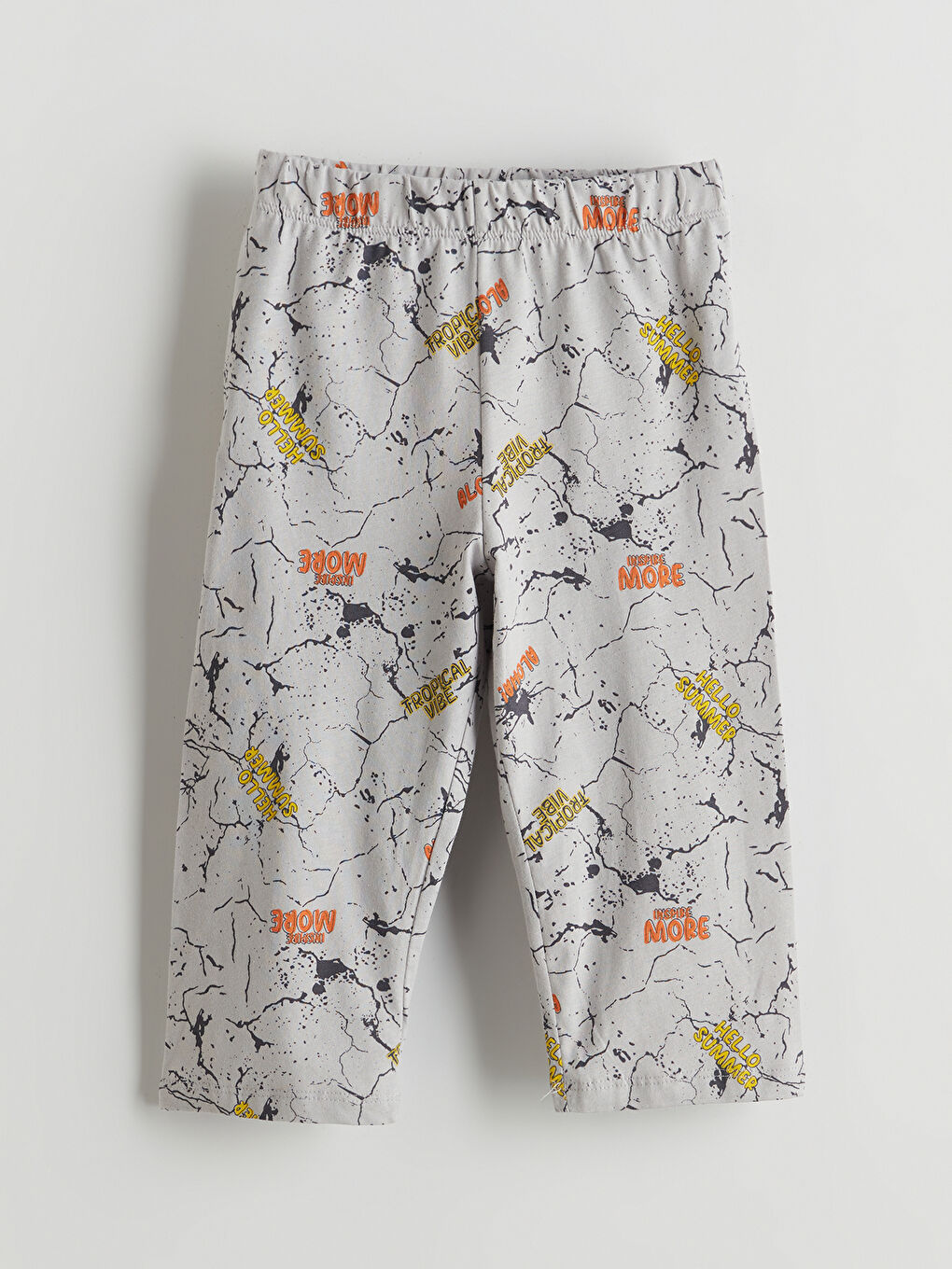 Gri Beli Lastikli Baskılı Erkek Çocuk Pijama Alt