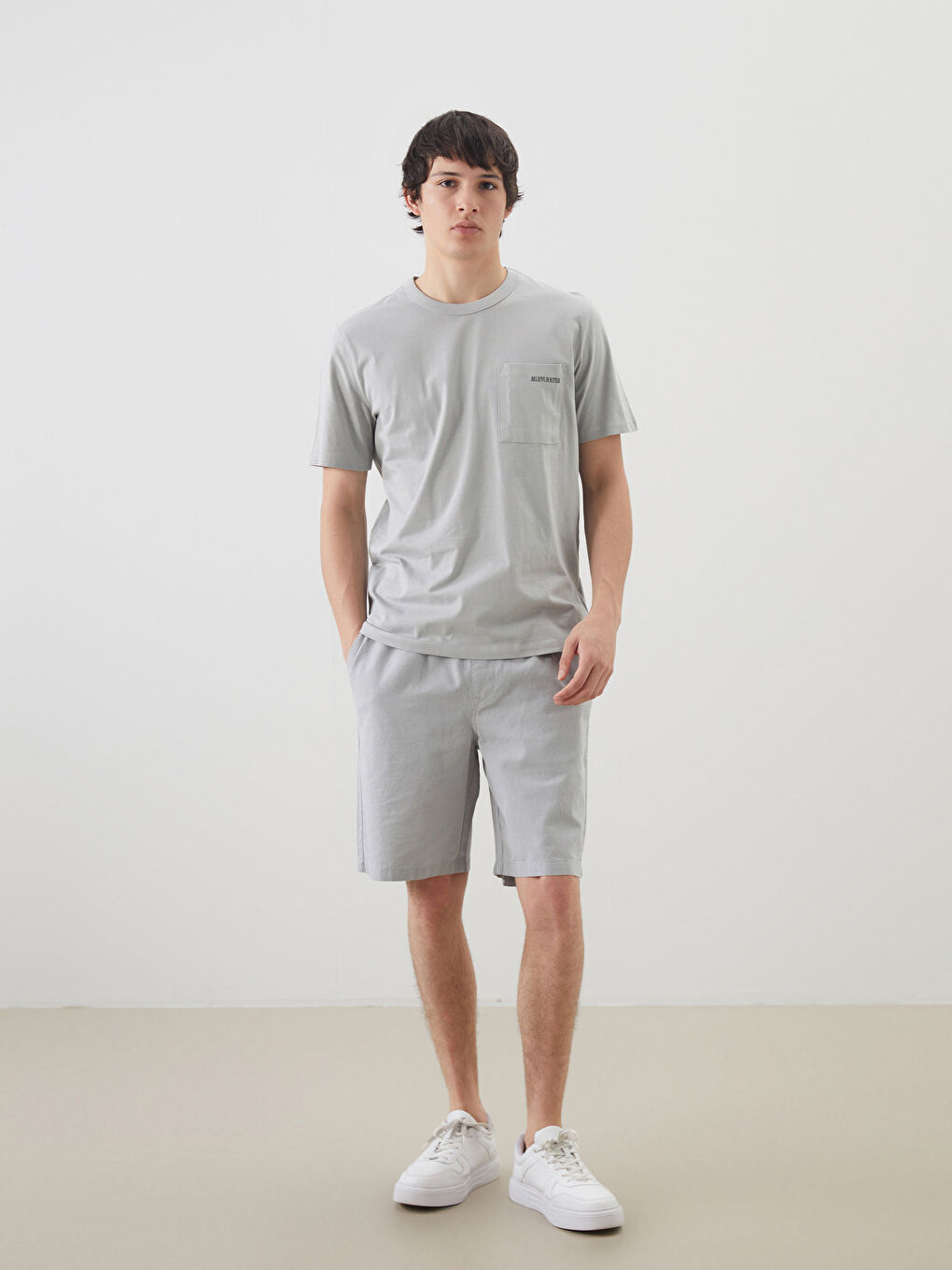 Crew Neck Men's T-Shirt with Pocket -S5FF28Z8-Z4A