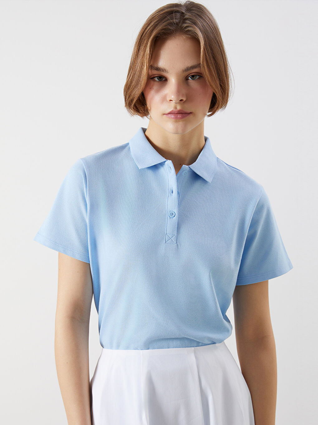 Polo Neck Pique Women's T-Shirt -S5FF46Z8-QXH
