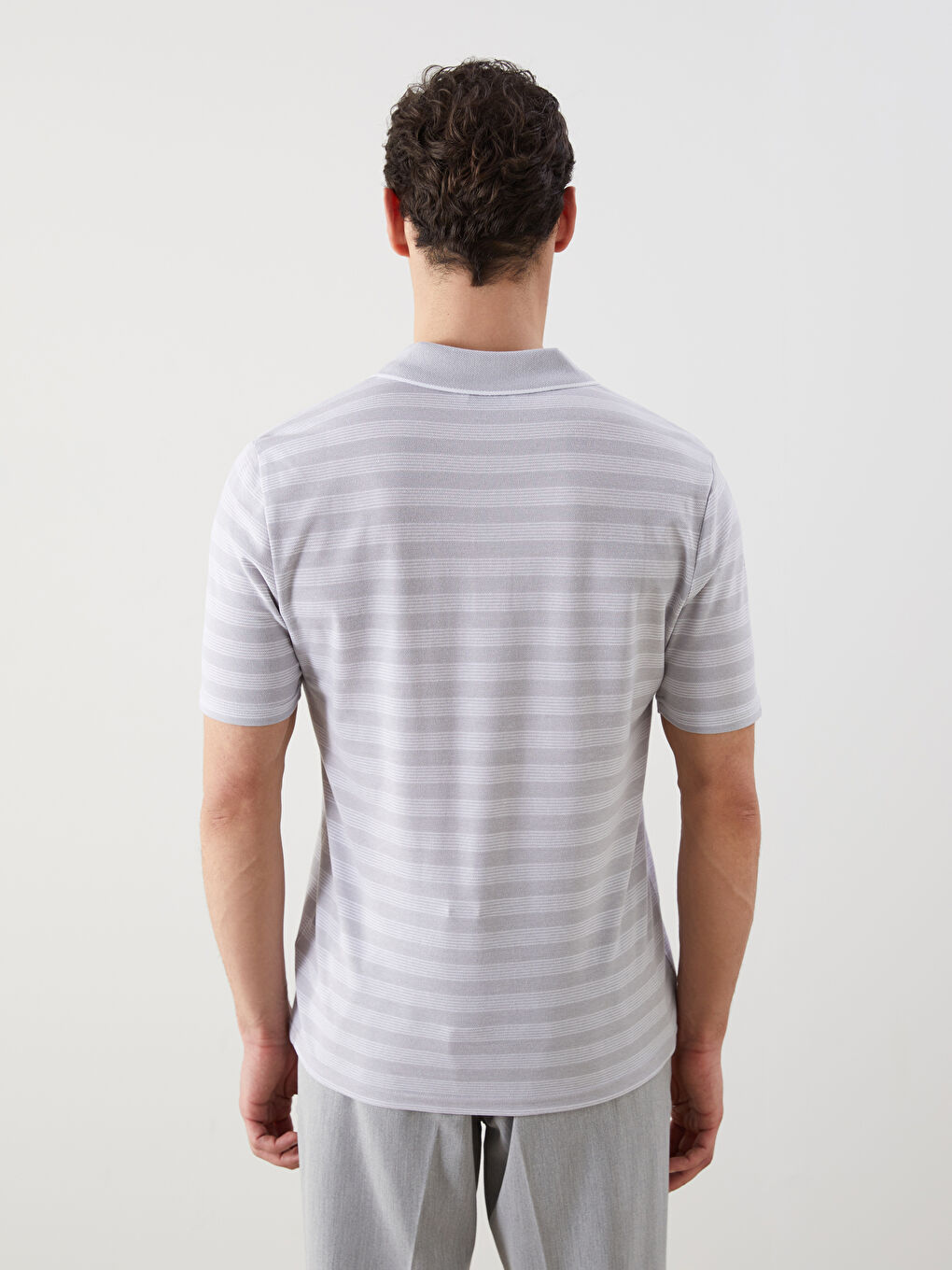 Polo Neck Striped Pocket Men's T-Shirt -S5FF59Z8-LFY