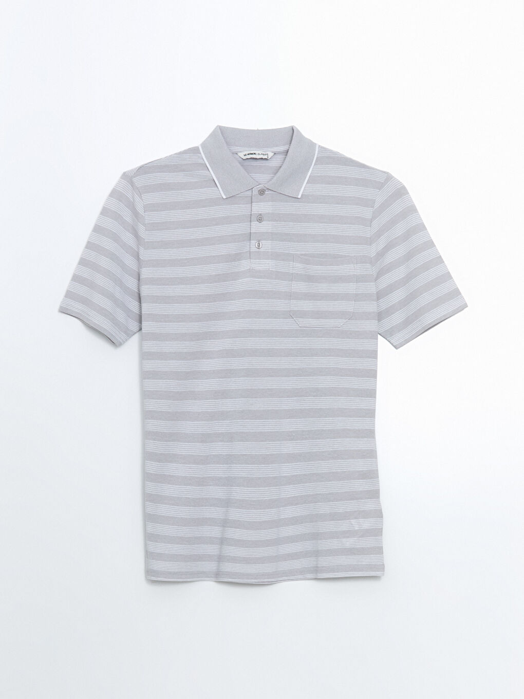 Polo Neck Striped Pocket Men's T-Shirt -S5FF59Z8-LFY