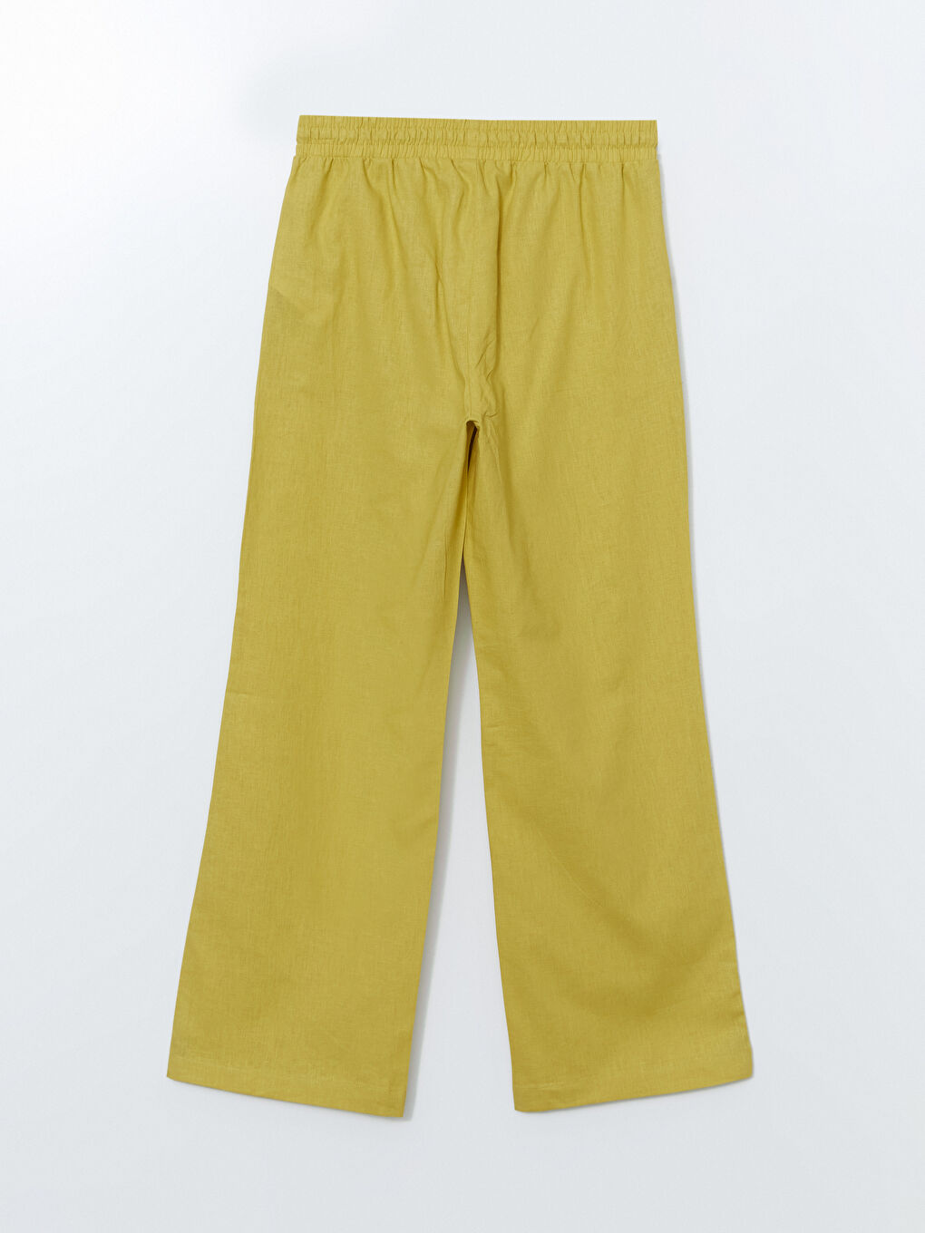Elasticated Waist Linen Blend Pleated Women's Trousers-5