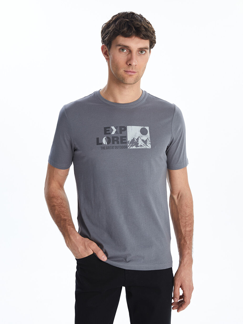 Crew Neck Printed Jersey Men's T-Shirt -S5FF76Z8-R2H