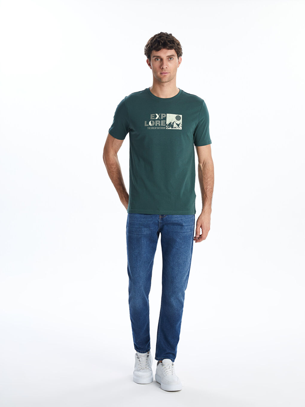 Crew Neck Printed Jersey Men's T-Shirt -S5FF76Z8-SXM