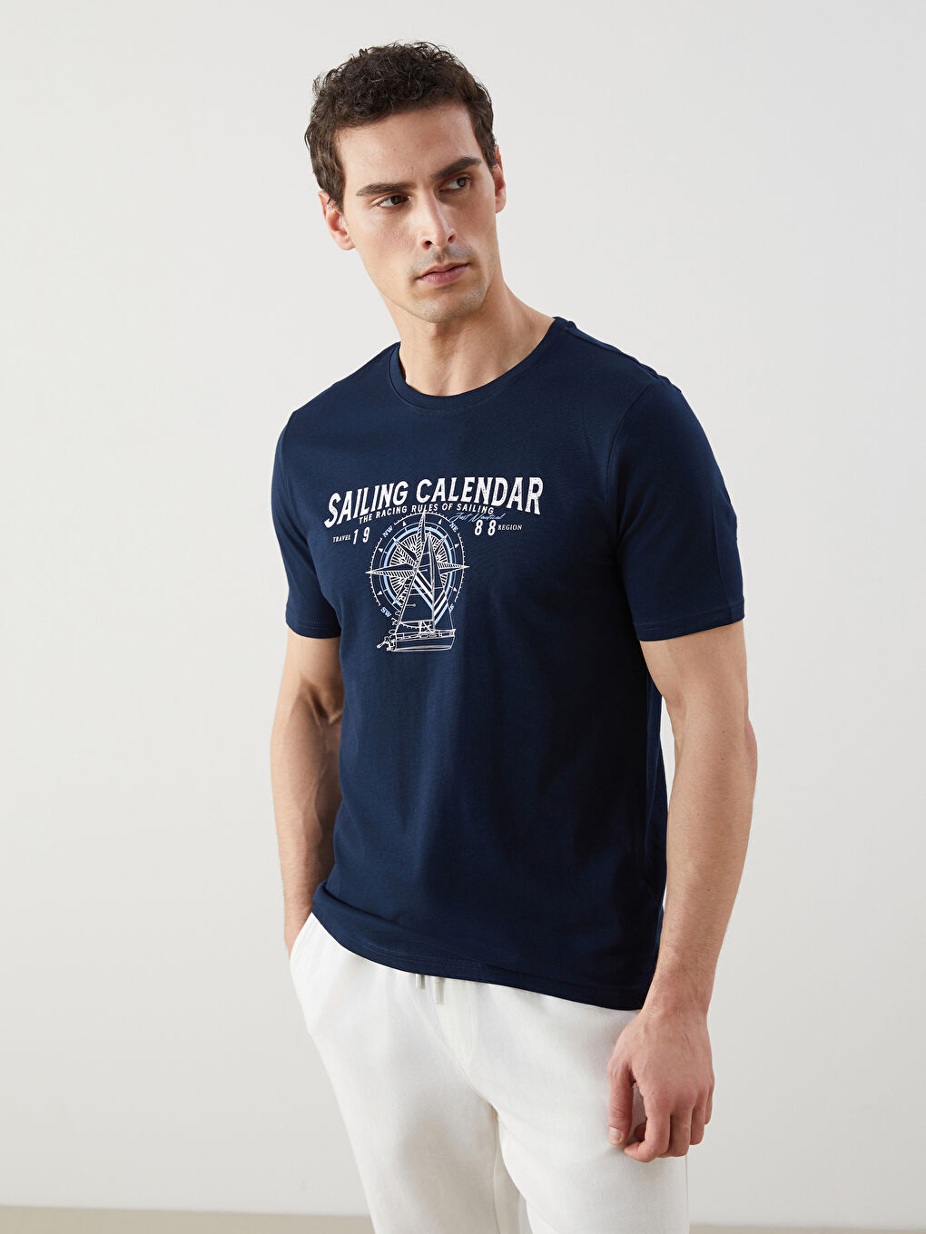 Crew Neck Printed Jersey Men's T-Shirt -S5FF77Z8-DWP