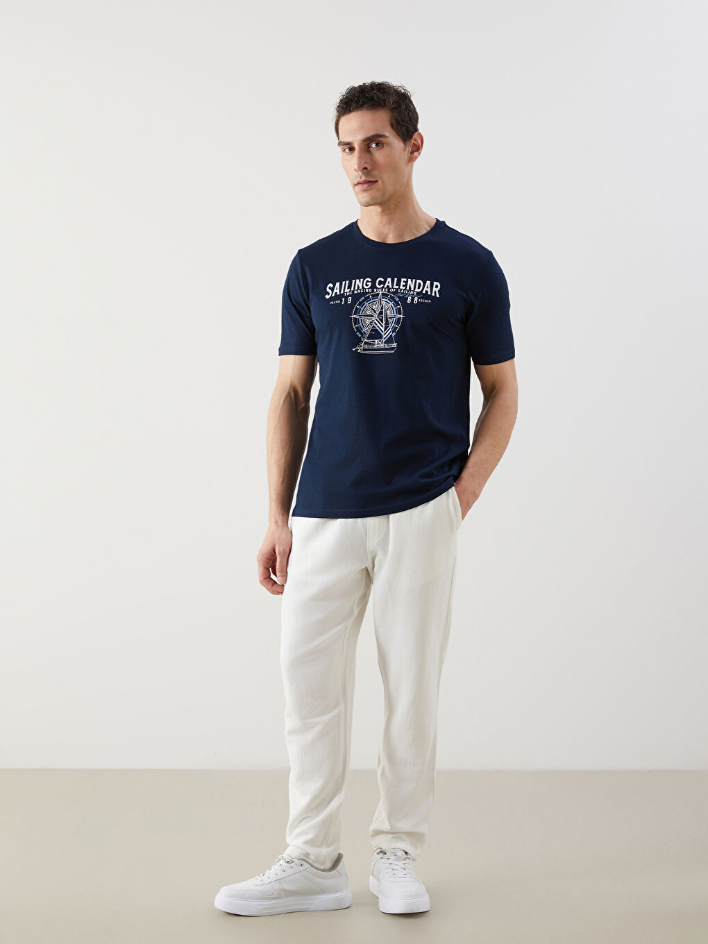 Crew Neck Printed Jersey Men's T-Shirt -S5FF77Z8-DWP