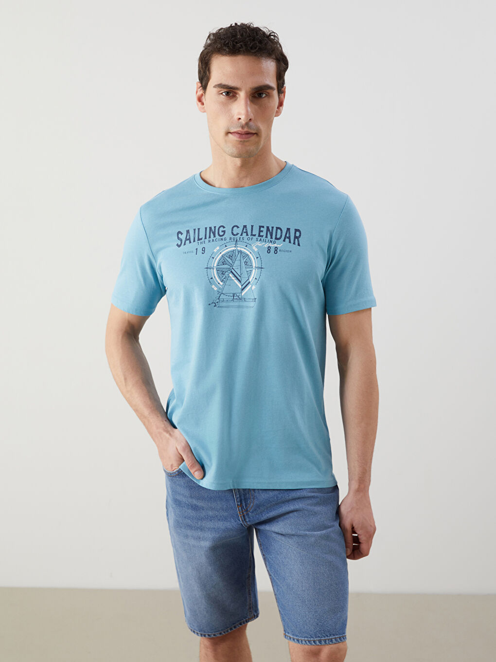 Crew Neck Printed Jersey Men's T-Shirt -S5FF77Z8-P5P