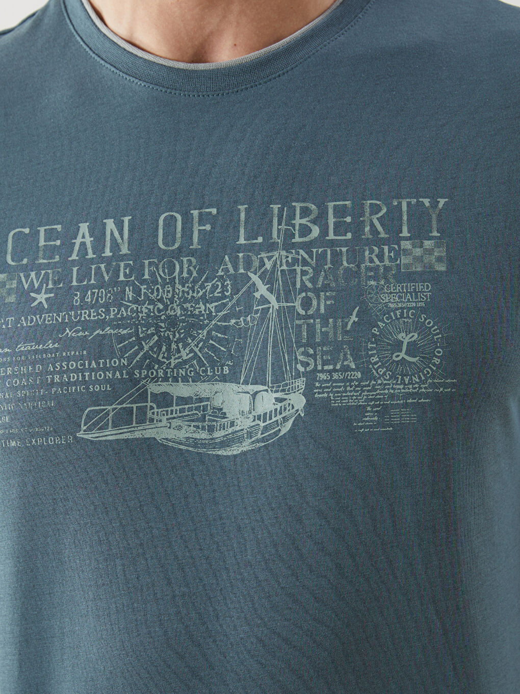 Crew Neck Printed Jersey Piped Men's T-Shirt -S5FF78Z8-VJ5
