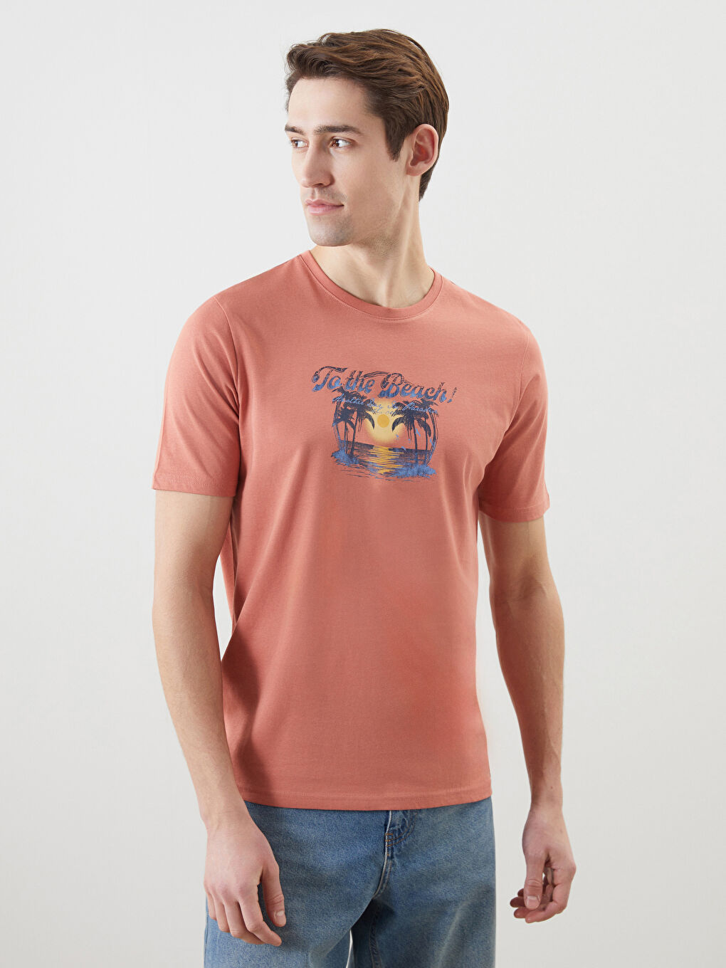 Crew Neck Printed Jersey Men's T-Shirt -S5FF81Z8-YY8