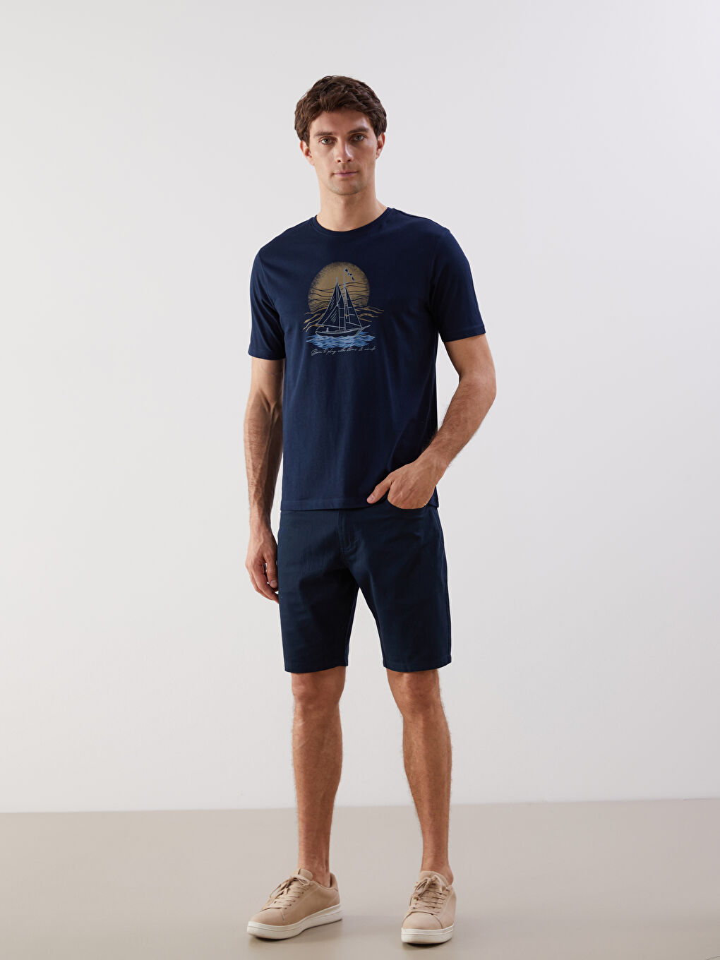 Crew Neck Printed Men's T-Shirt -S5FF82Z8-DWP