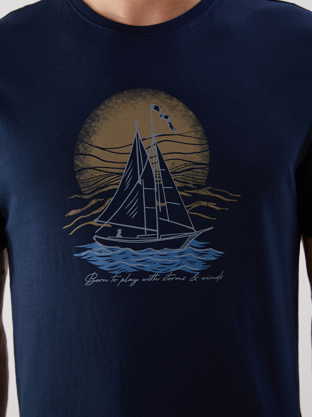 Crew Neck Printed Men's T-Shirt -S5FF82Z8-DWP