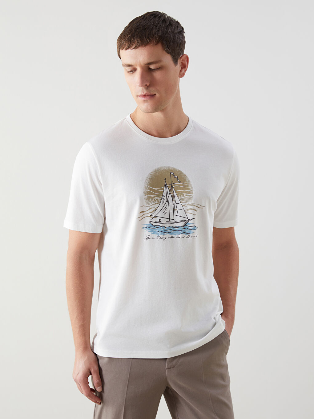 Crew Neck Printed Men's T-Shirt -S5FF82Z8-R9J