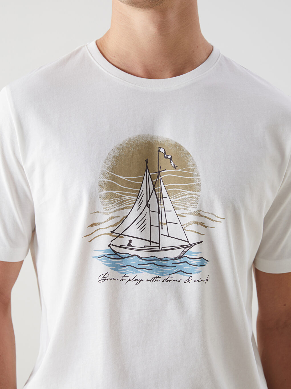 Crew Neck Printed Men's T-Shirt -S5FF82Z8-R9J