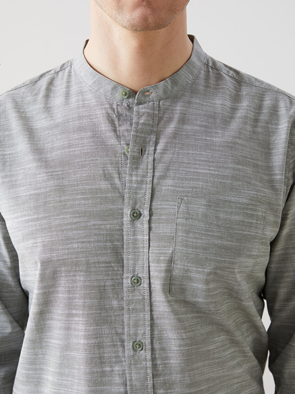 Chemise pour Hommes à Manches Longues en Popeline Coupe Régulière-2