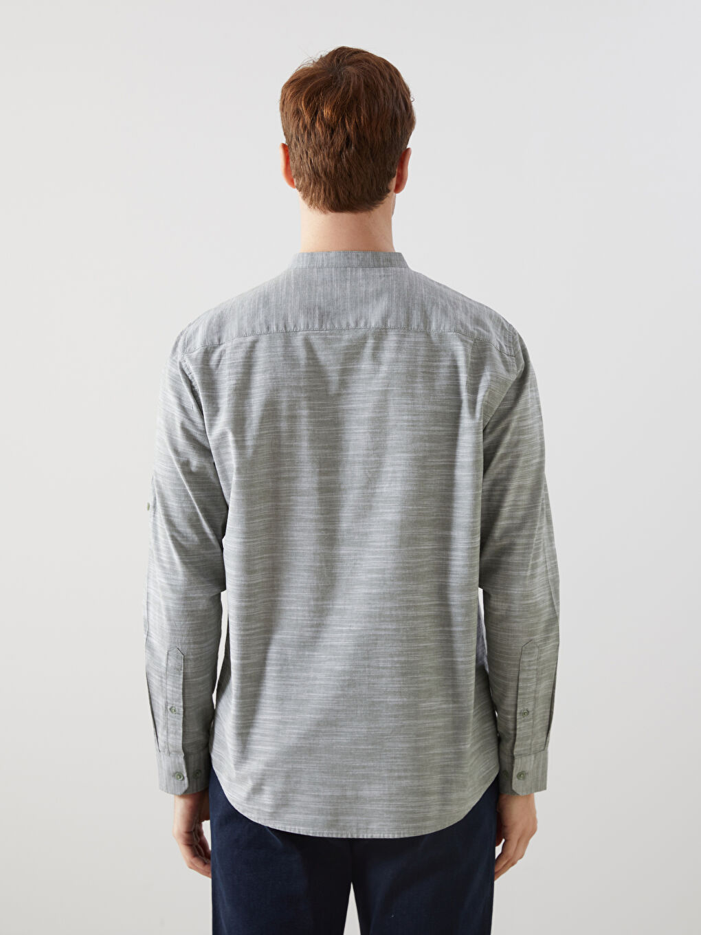 Chemise pour Hommes à Manches Longues en Popeline Coupe Régulière-3