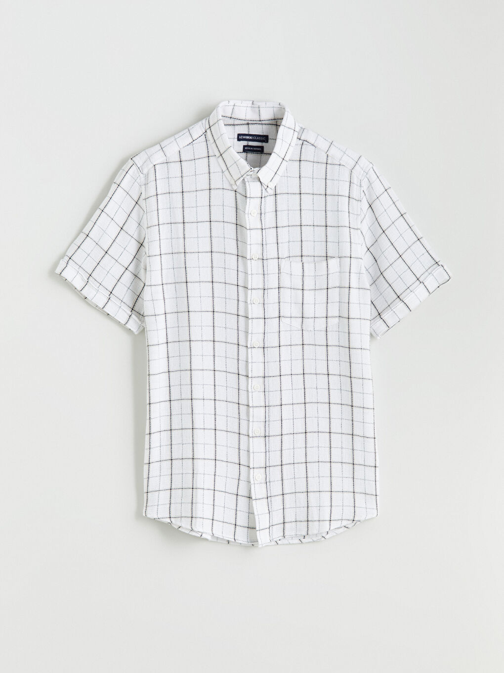 LCWAIKIKI Classic Regular Fit Kısa Kollu Ekose Poplin Erkek Gömlek -S5FF94Z8-LKQ