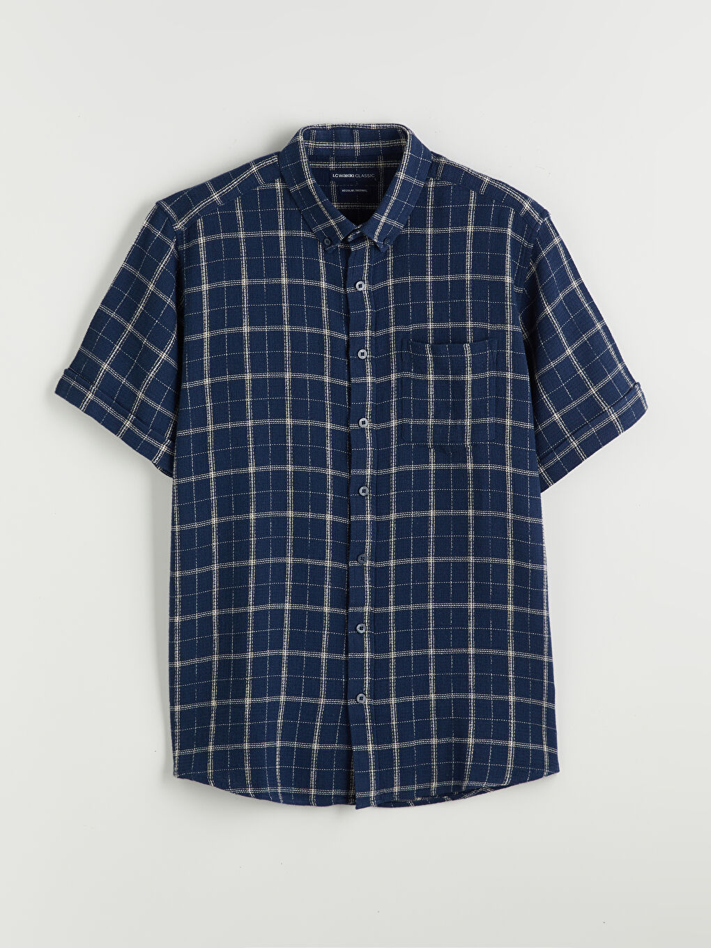 LCWAIKIKI Classic Standardni kroj Kratki rukav Karirani dezen Poplin Muška košulja -S5FF94Z8-LN6