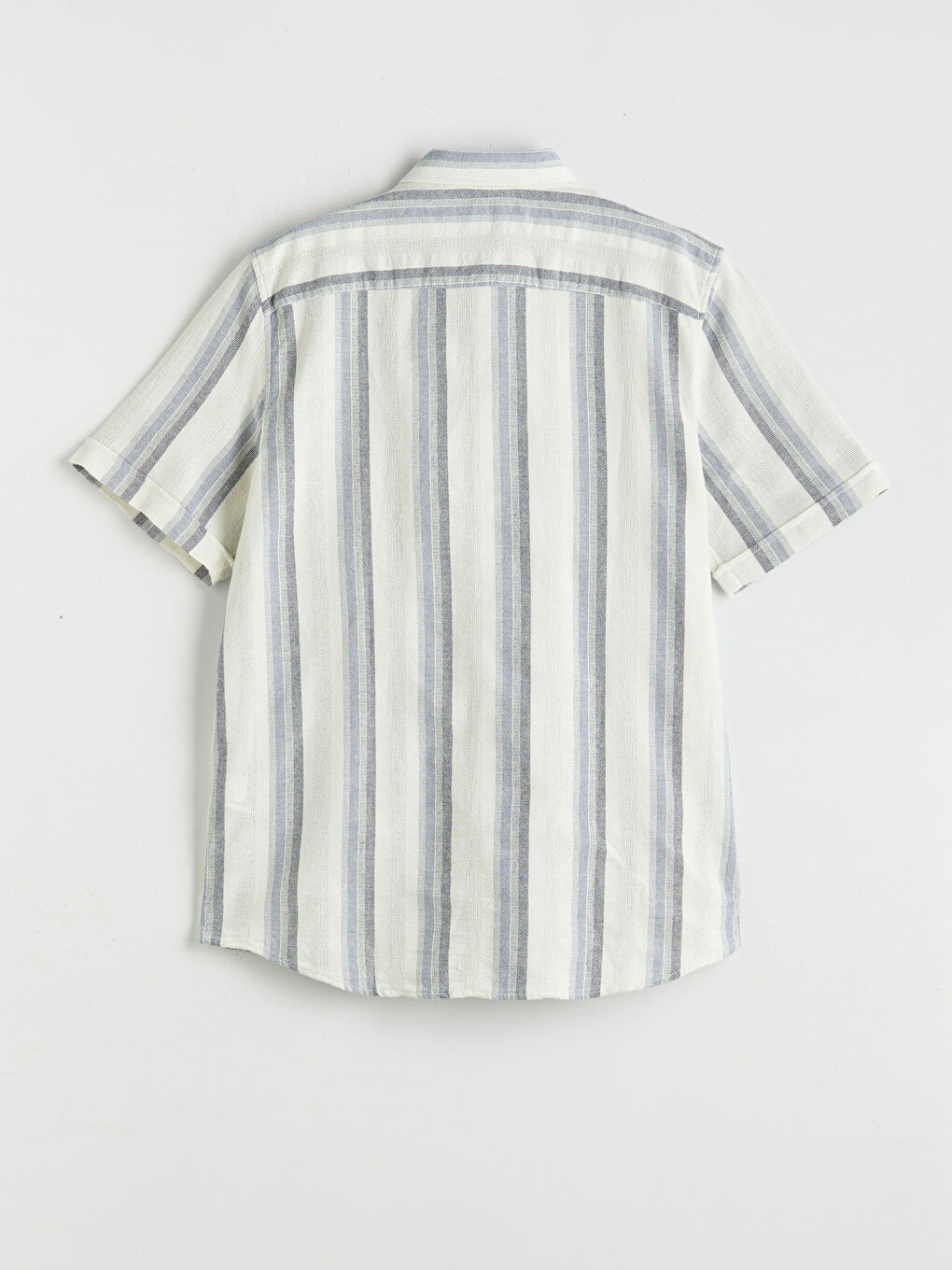 Mavi Regular Fit Kısa Kollu Çizgili Erkek Gömlek-5