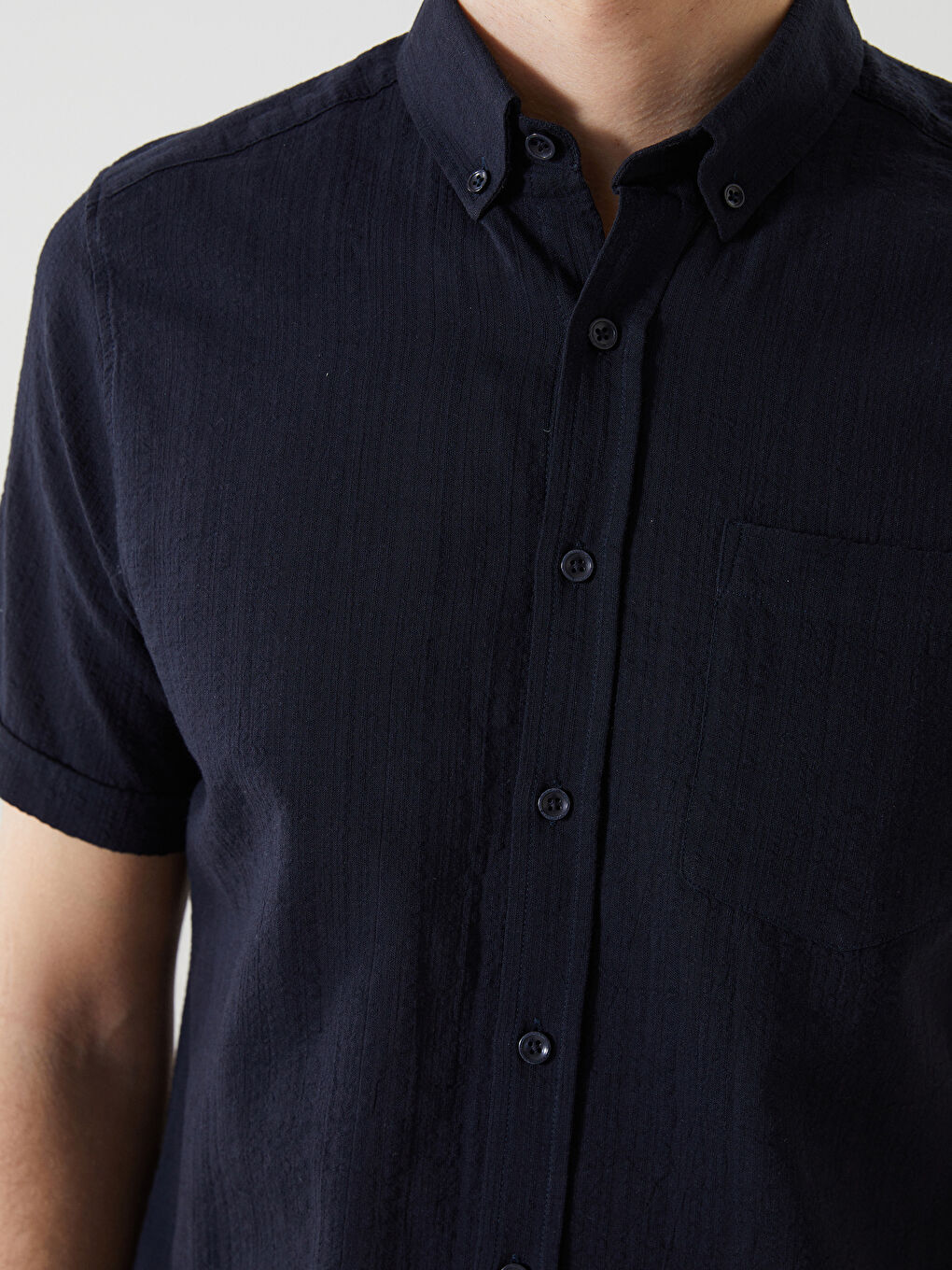 Regular Fit Short Sleeve Men's Textured Shirt -S5FF96Z8-YEF