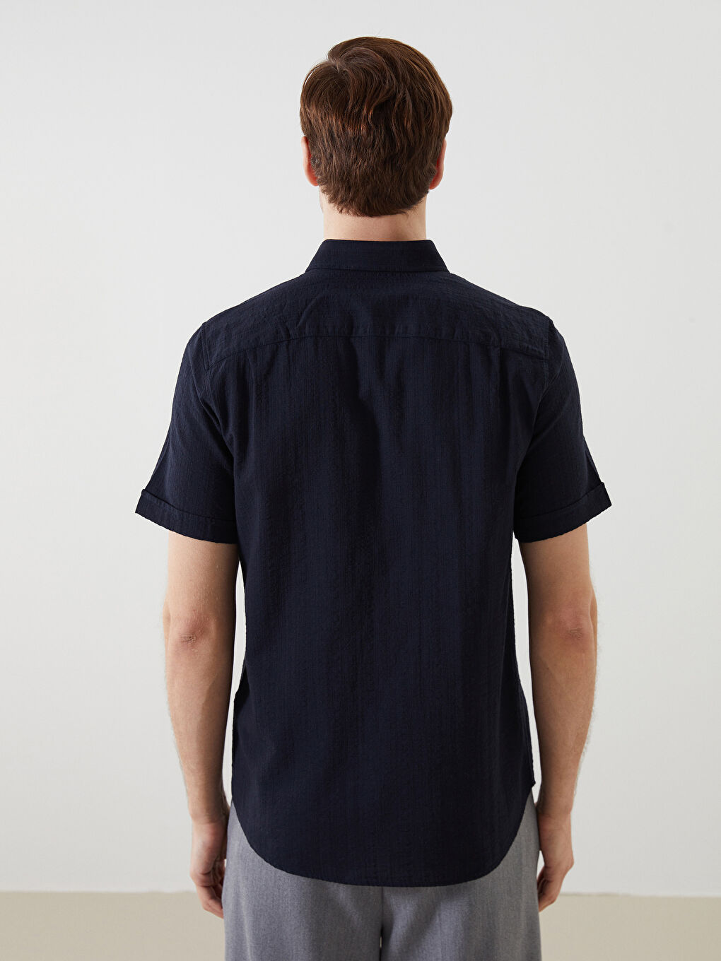 Regular Fit Short Sleeve Men's Textured Shirt -S5FF96Z8-YEF
