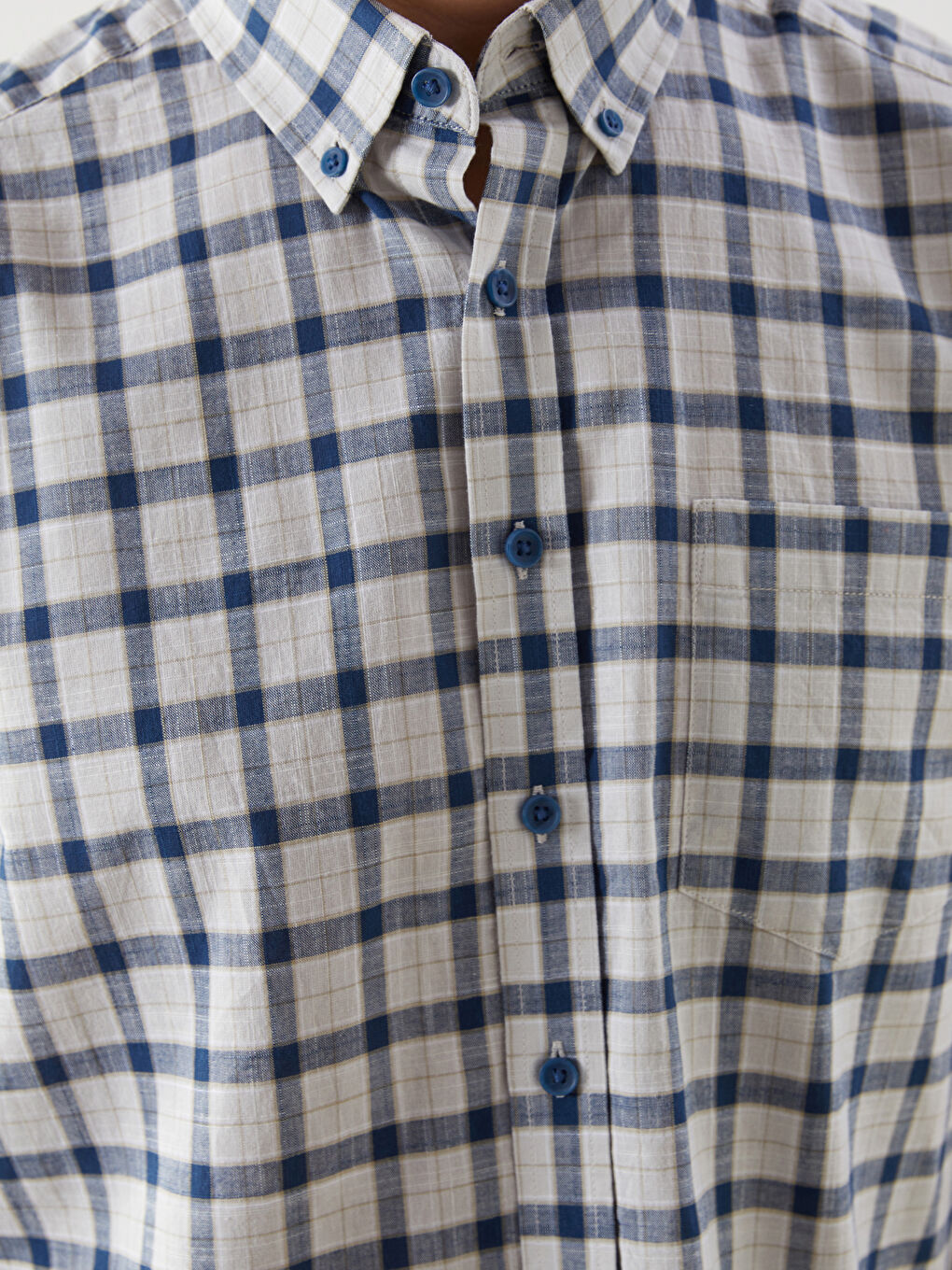 LCWAIKIKI Classic Regular Fit Short Sleeve Plaid Poplin Men's Shirt -S5FG03Z8-LKQ