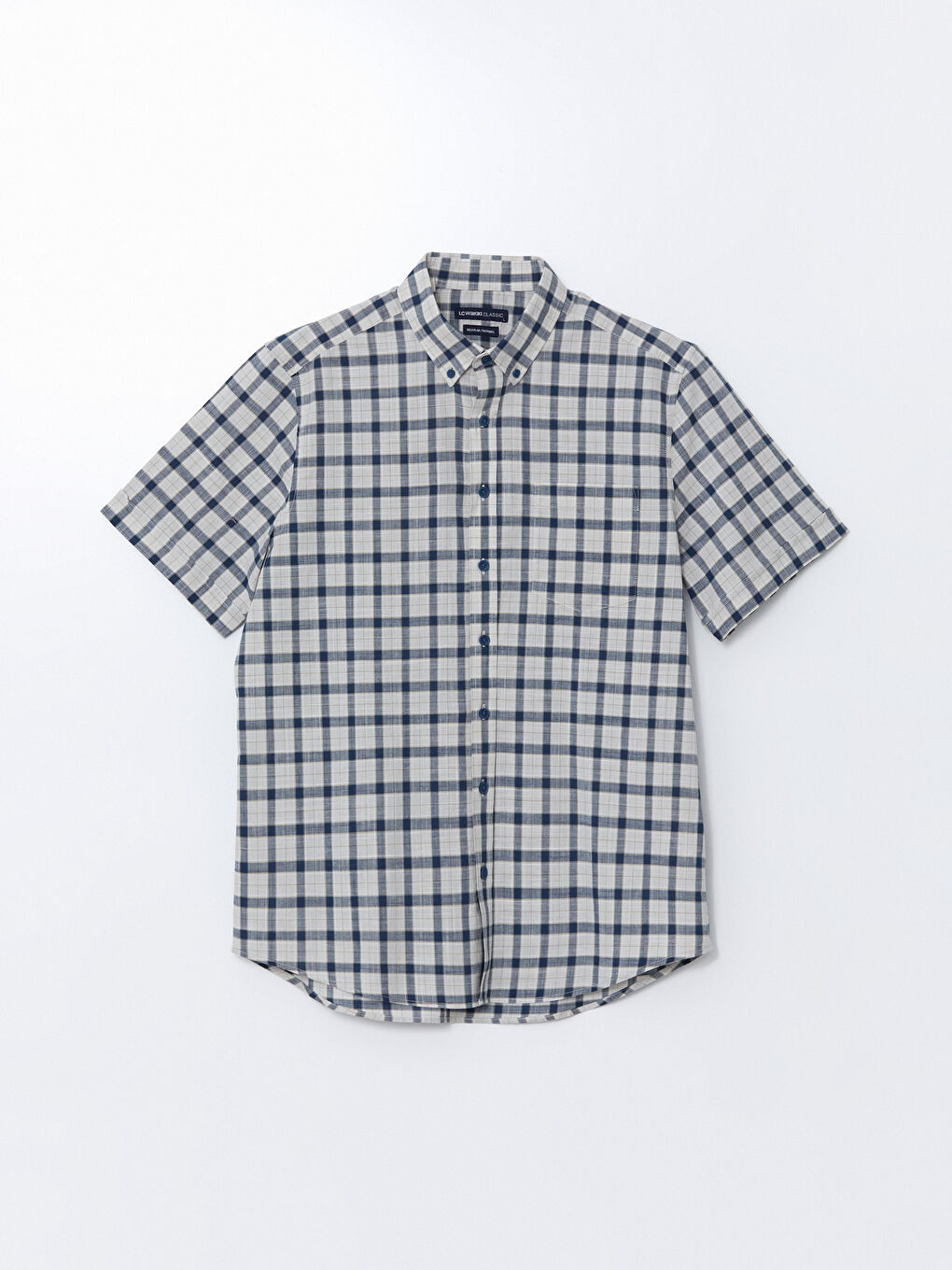 LCWAIKIKI Classic Regular Fit Short Sleeve Plaid Poplin Men's Shirt -S5FG03Z8-LKQ